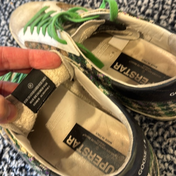 Golden Goose Superstar - plaid design with leather detailing & green laces - Picture 8 of 12